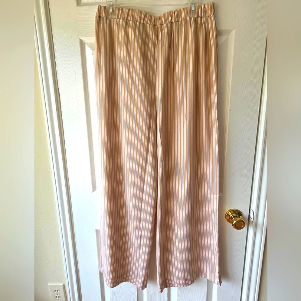 Michael Kors PJ Pants Size Large Stripes Tan NWT $110 - Picture 2 of 8